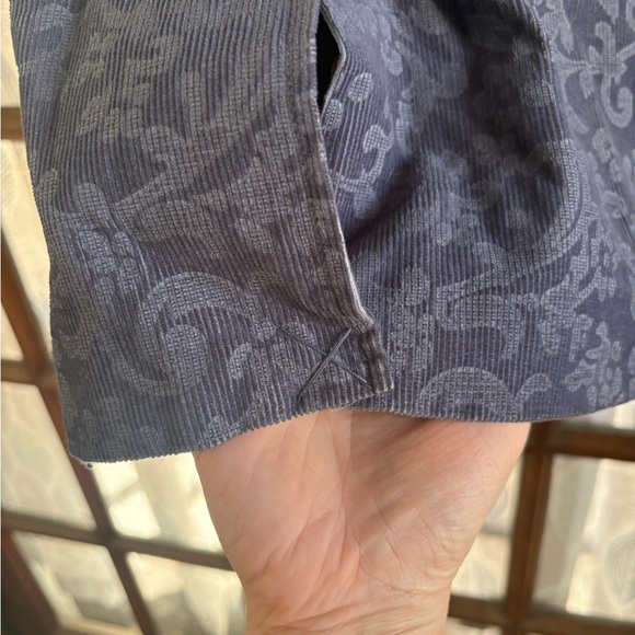 Corduroy Floral Paisley Cotton Steel Blur Blue Jacket Coat Blazer - Picture 5 of 7